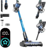 Cordless Vacuum Cleaner, 8-in-1 Cordless Stick Vacuum Cleaner with 3 Suction Modes, Up to 45mins Runtime, Rechargeable, Self-Standing, Wireless Vacuum Cleaners for Home Pet Hair Carpet Car Hard Floor