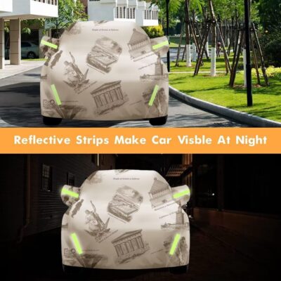 210D Full car Cover Suitable Compatible with Mercedes C-Class C300 2016-2021,All-Weather car Cover,Sun Protection, rain Protection, dust Protection, Wind Protection (Brown) - Image 4