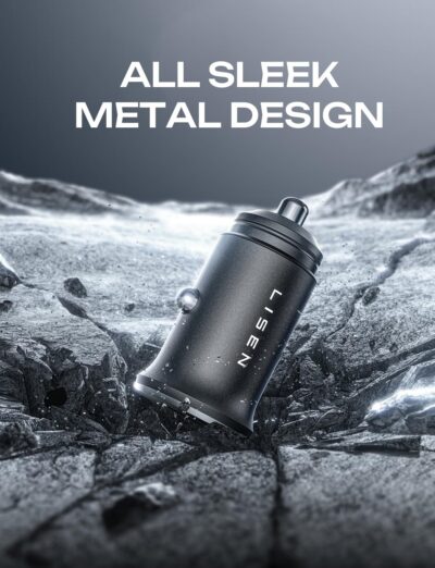 LISEN 90W USB C Car Charger USB C Fast Charge, 45W PD&QC 3.0 Fast Car Charger for Samsung Galaxy S26 S25, Cigarette Lighter USB Charger Adapter for iPhone 17 Air 16 15 Pro Max [All Metal & Mini] - Image 8