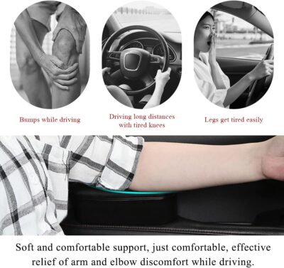 Car Armrest Support Cover, Left Side Door Armrest Cushion Pad Extender with Storage Box, Anti-Slip & Waterproof Leather Driver Left Arm Rest Storage Cover, Car Accessories (Black, Style 1) - Image 4