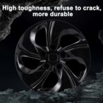 15 inch Replacement Hubcaps Fit for 2006-2011 Honda Civic, Wheel Rim Cover Compatible with 2013-2015 Honda Civic 15'' Steel Wheel; 4 Pcs (Glossy Black) - Image 5