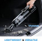 Cordless Handheld Car Vacuum Cleaner for Car Interior, Strong Suction Portable Vacuum for Pet Hair & Quick Home Cleaning, Rechargeable with LED Light & Attachments - Image 6