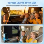 Car Window Shades with 8 Strong Magnets-26.8"x19.7" Dual Layer Car Rear/Side Window Sunshade for Baby Semi-Transparent 2-in-1 Universal Auto Sun Shade for Kid & Pet Protection (2 Pack) Black - Image 7
