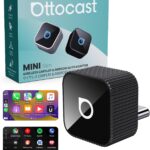 OTTOCAST Mini Cube 3.0 USB C Wireless CarPlay & Android Auto Adapter 2026– Plug & Play, Fast Auto-Reconnect (Black)