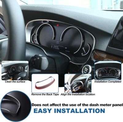 Center Console Dashboard Meter Panel Frame Trim Compatible with BMW 5 Series G30 G38 2018-2022,Car Dash Instrument Panel Speedometer Frame Molding Cover Trim Accessories (ABS Chrome) - Image 7