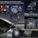 Vacuum Magnetic Car Phone Holder for Magsafe, Hands-Free 360° Adjustable Suction Cup Phone Mount for Car/Gym/Mirror/Smooth Surface, Compatible with iPhone & Android (Black) - Image 3