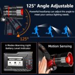 Rechargeable Headlamp 90000 Lumens, Super Bright LED Head Lamp with Motion Sensor, 12 Modes, IPX7 Waterproof Headlight, 125° Adjustable, HeadLamps for Adults, Camping, Outdoors & Hard Hat Light (2) - Image 7