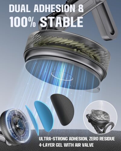 Magnetic Phone Holders for Your Car, Upgraded 360° Vacuum Car Phone Holder, 108+LBS Strongest Suction & 3000gf Magnetic, Car Phone Mount for 17 Pro Max 16 15 14 13 12/ Android Phones - Image 7