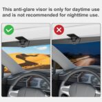 Veharvim Sun Visor Extender for Cars, Polarized Car Visor Extender Sun Blocker UV400, Adjustable Visor Extension, Clip on Sun Visor for Car, Universal, Glare, UV Protector (Large(1 Pack)) - Image 6