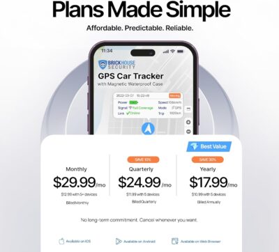 Brickhouse Security GPS Car Tracker - Hidden Tracker for Vehicles - Long Lasting Battery 140-Day LTE GPS Tracking Device for Vehicles with Magnetic Case & Extended Battery - Subscription Required - Image 2