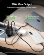 Belkin USB C Car Charger 75W w/ 30in Retractable USB C Cable - iPhone Charger, Compatible with iPhone 17 & 16 Series, Galaxy S25 Series, AirPods, Tablet, MacBook, Chromebook, etc. - Travel Essentials - Image 2