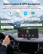 HK5 Carplay Screen for Car, 10.26’’ HD Wireless Apple Carplay & Android Auto Touchscreen with Backup Camera, Car Play Screen iOS 26 Compatible, GPS Navigation/Mirror Link/Siri/FM (No Front Camera) - Image 3