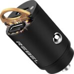 REBEL Dual 65W USB C Fast Car Charger 12V/24V [Smallest Metal Frame] PD65W, QC60W 4.0/3.0, Flush Fit, Cigarette Lighter Adapter for iPhone 17 Pro Max Air 16 Plus 15 14 13 12 iPad, MacBook, S25. S24
