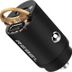 REBEL Dual 65W USB C Fast Car Charger 12V/24V [Smallest Metal Frame] PD65W, QC60W 4.0/3.0, Flush Fit, Cigarette Lighter Adapter for iPhone 17 Pro Max Air 16 Plus 15 14 13 12 iPad, MacBook, S25. S24