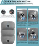 JefDiee Inflatable Foot Rest Pillow, Kids Airplane Bed, Adjustable 3 Layers Height Leg Rest Pillow, Airplane Travel Essentials Great for Office, Home, Trains, Cars - Image 5
