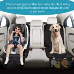 Car Seat Protector, 2 Pack Carseat Protector with Thick Padding, Baby/Pets for Child Car Seat-Mesh Pockets-Waterproof-Universal Size(Black) - Image 4