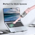 Portable Mini Car Vacuum Cleaner Pink, High Power Cordless(400g) Handheld Rechargeable Vacuum Cleaner for Desk V06 - Image 7