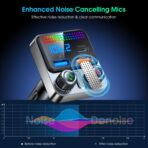 Bluetooth 5.4 Car Adapter 48W Charging USB Bluetooth Adapter for Car,Wireless Fm Transmitter Radio,Song Switching,Handsfree Calling and Audio Receiver,HiFi Music Player,Matrix LED Effects - Image 4