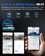 JOMISE 4K Dash Cam Front and Rear with 5Ghz WiFi GPS, Dual Dashcam with 64GB Card, 3" Screen, Night Vision, 24H Parking Mode – Reliable Dash Camera for Family Cars, Rideshare Drivers, and Trucks - Image 4