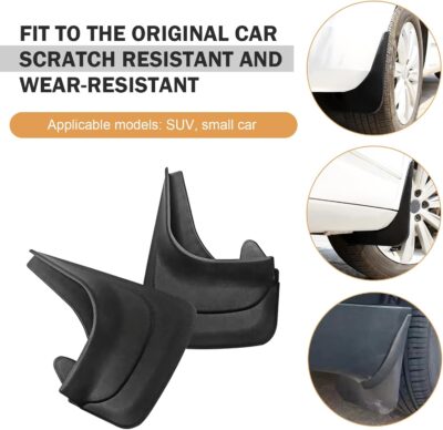 2PCS Car Mud Flaps, Scratch-Resistant & Impact-Resistant PVC Splash Guards, Vehicle Wheel Rear Mudguards for Gravel Slurry, Universal for Most Cars, SUVs, Trucks (Black) - Image 6
