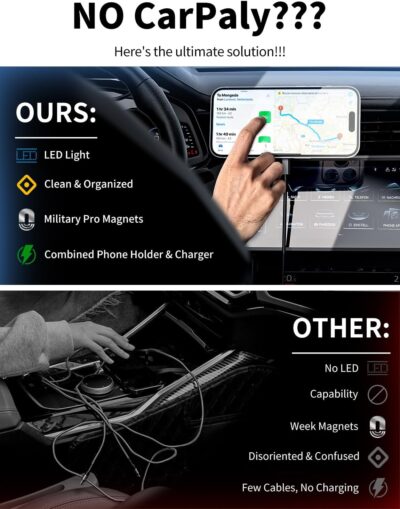 MagSafe Car Mount Charger, 3 in 1 [LED RGB HandsFree] Wireless Car Charger, Magnetic Phone Holders for Your Car- Fast Charging Car MagSafe Charger for iPhone 17/16/15/14/13/12 Series, for Men Women - Image 5