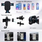 CAR PASS Leather Rubber Steering Wheel Covers Set,Heavy Duty Steering Wheel Covers&Mobile Phone Holder, Tire Tread Pattern Design,Non-Slip Wear-Resistant,Suitable for Steering Wheel 14 1/2”-15”Black - Image 7