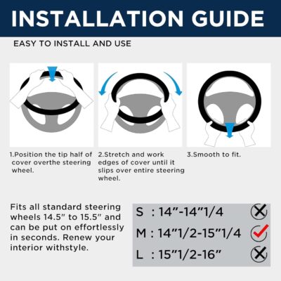 PIC AUTO Steering Wheel Cover, Silver Sparkly Crystal Bling Glitter with Leather, Universal Fit 14.5"-15.5" Car Steering Wheels for Girls & Women, Anti-Slip Wheels Cover for Cars, Trucks, Van, SUVs - Image 8