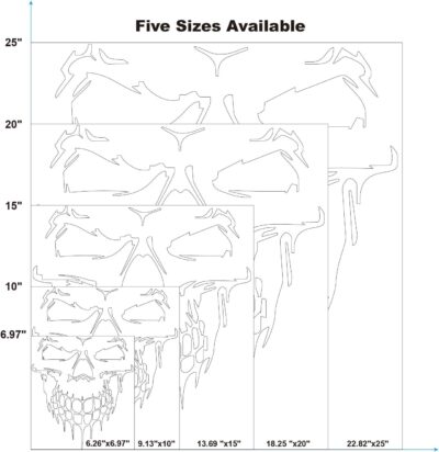 HungMieh 3D Skull Stickers and Decals for Car Windows, Doors, and Trucks - Laser Bumper Stickers for Car Styling and Decor - Holographic Silver, 6.97" - Image 5