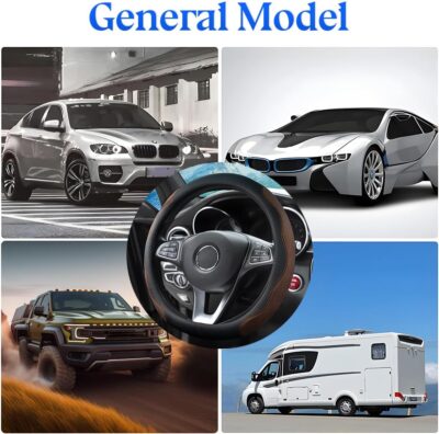 zipelo 14.5"-15" Car Steering Wheel Cover, Auto Interior Wheel Protector with Durable Soft Breathable Anti-Slip Linging Leather, Universal for Vehicles Trucks SUVs Accessories for Men Women (Coffee) - Image 3