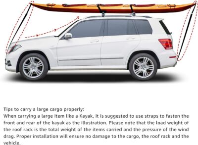 Amazon Basics Cross Rail Roof Rack, 52 inches, Fits up to 46" Spans between Raised Side Rails with Gap, Pack of 2, Black/Silver - Image 8