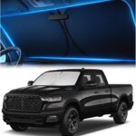 Windshield Sunshade for Dodge RAM 1500 2019-2023 2024 2025 2026 - Innovative No-Light-Pass Technology, Mirror Cut-Out, Blocks 99% UV Rays, Fade-Resistant, Easy-Fold RAM 1500 Windshield Sun Shade