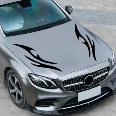 QianBao Style 7 Car Hood Stripe Sticker Car Stickers Modified Stripe Decal Decoration Universal Auto Racing Body Vinyl Sticker for Car Black - Image 6