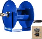 MEKOH Pressure Washer Hose Reel 100FTx3/8”, 200FTx1/4” Manual Power Washer Hose Reel with M22 14mm Fitting,4500PSI Heavy Duty Hose Reel for Water,High Pressure Metal Reel with Wall/Van/Trailer Mount