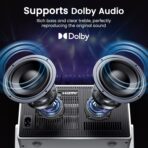 Mini Smart Projector, 1500 ANSI Portable Projector with WiFi and Bluetooth, HAPPRUN 4K Full HD Home Theater with 270° Stand, Dolby Sound, Built-in Apps,Compatible with Phone & PC, Indoor & Outdoor Use - Image 6