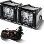 Auxbeam FA Series 3 Inch LED Pods Flood Beam 40W 4800LM Offroad Cube Light Bar Square Ditch Lights Backup Reverse for Trucks, ATVs, UTVs, Jeeps, Cars, Motorcycles, Pair