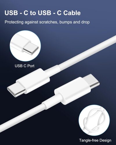 for iPhone 17/16/15 Pro Max Car Charger, 67W 3-Port Fast USB C Car Charger Power Cigarette Lighter Adapter with 3FT USB C to C Cable for iPhone 17/17 Pro/Air/17e/16/15 Pro Max/Plus/16e, iPad - Image 5