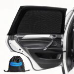 Car Window Shades(2 Pack)-Side Window Sun Shades, UV Protection Breathable Spandex Baby Window Covers, Universal Fit Most of Cars, Protect Privacy for Family (27.2"x39.8") Black