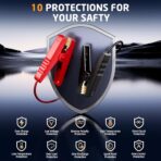 Jump Starter with Air Compressor, 8000A Car Battery Jump Starter (9.0 Gas/8.0L Diesel), 180PSI Car Battery Jumper Starter Portable 12V Jump Box with Jumper Cables, LED Light, Power Bank, LCD Display - Image 7