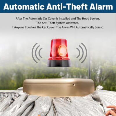 Car Cover Solar Charging, Automatic aterproof Windproof & Snowproof, Electric Shrinkage Car Window Covers, Fit for Sedan, MPV, SUV. 3XXL-White - Image 2