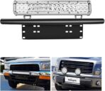 Nilight - 90021B Light Bar Mounting Bracket Front License Plate Frame Bracket Holder for Off-Road Lights LED Work Lamps , 2 Years Warranty