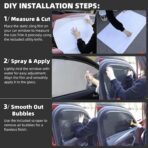 Car Windshield/Rear Window Sunshade Film - Static Cling & Reusable | Heat & UV Blocking | Gradient Black Design | 78.7" x 6" Universal | Tools Included (1 PCS) - Image 5