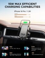 Wireless Car Charger, Phone Holders for Your Car, 15W Auto Clamping Phone Mount Car Accessories for iPhone 16 15 14 13 12 Mini Pro Max 11 XR XS, Samsung Galaxy S24 Ultra S23 S22+ Note 20, etc - Image 3