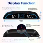 MH Heads Up Display for Car, Digital GPS Speedometer, 5.5 inch HUD GPS Speed MPH/KMH, Over Speed Alarm, Fatigue Driving Alarm, Automatic Brightness Adjustment for All Vehicles - Image 6