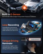 70mai 2.7K Dash Cam Front and Rear A500S, Dual Dash Camera for Cars, Dashcam with APP, Sony IMX335, ADAS, Built-in WiFi GPS, 2'' IPS Screen, WDR, Night Vision, 24/7 Parking Mode, Loop Recording - Image 6