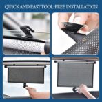 2 Pack Car Window Sun Shade for Side Windows – Retractable Roller Sunshade for Baby, Kids, Pets – UV Protection, Heat & Glare Blocker for Cars, SUVs, Trucks (15"×18") - Image 4