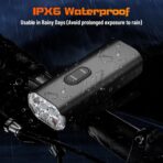 6 LED Bright Bike Lights with Adjustable Mount, 2000LM Bike Front Light, Rechargeable Bicycle Headlight, Ipx-6 Waterproof Bike Headlight, Mountain Road Bike Accessories Fit All Bikes - Image 4