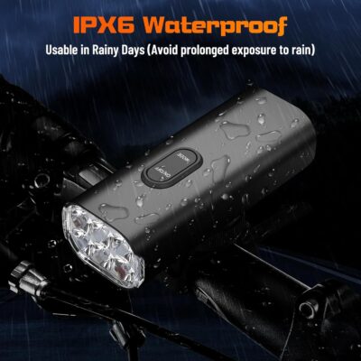 6 LED Bright Bike Lights with Adjustable Mount, 2000LM Bike Front Light, Rechargeable Bicycle Headlight, Ipx-6 Waterproof Bike Headlight, Mountain Road Bike Accessories Fit All Bikes - Image 4