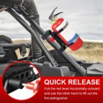 Quick Release Roll Bar Fire Extinguisher Mount Holder Bracket Kits Compatible with for UTV Polaris RZR Pioneer Can Am Maverick X3 Commander Talon ATV Jeep Wrangler with 1''-2'' Roll Cage - Image 3