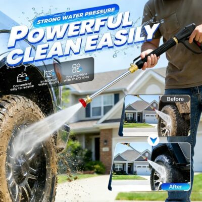 Jet Nozzle Power Washer, Includes 3 Pressure Nozzles and Quick Connectors, New Pressure Washer, Spray Nozzle for Garden Patio Outdoor Cleaning (Black + Grey) - Image 2