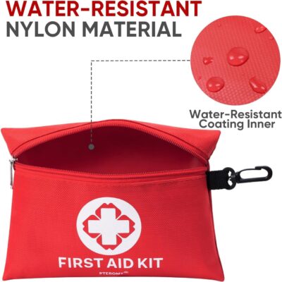 PTEROMY 150 Piece Mini First Aid Kit, Portable Small Emergency Kits Compact 1st Aid Kit for Car, Travel, Home, Camping, Outdoor, Hiking - Image 2